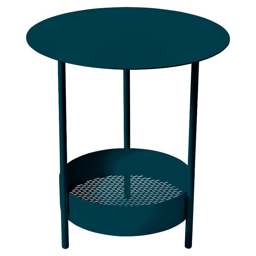 Modrý kovový zahradní odkládací stolek Fermob Salsa 50 cm