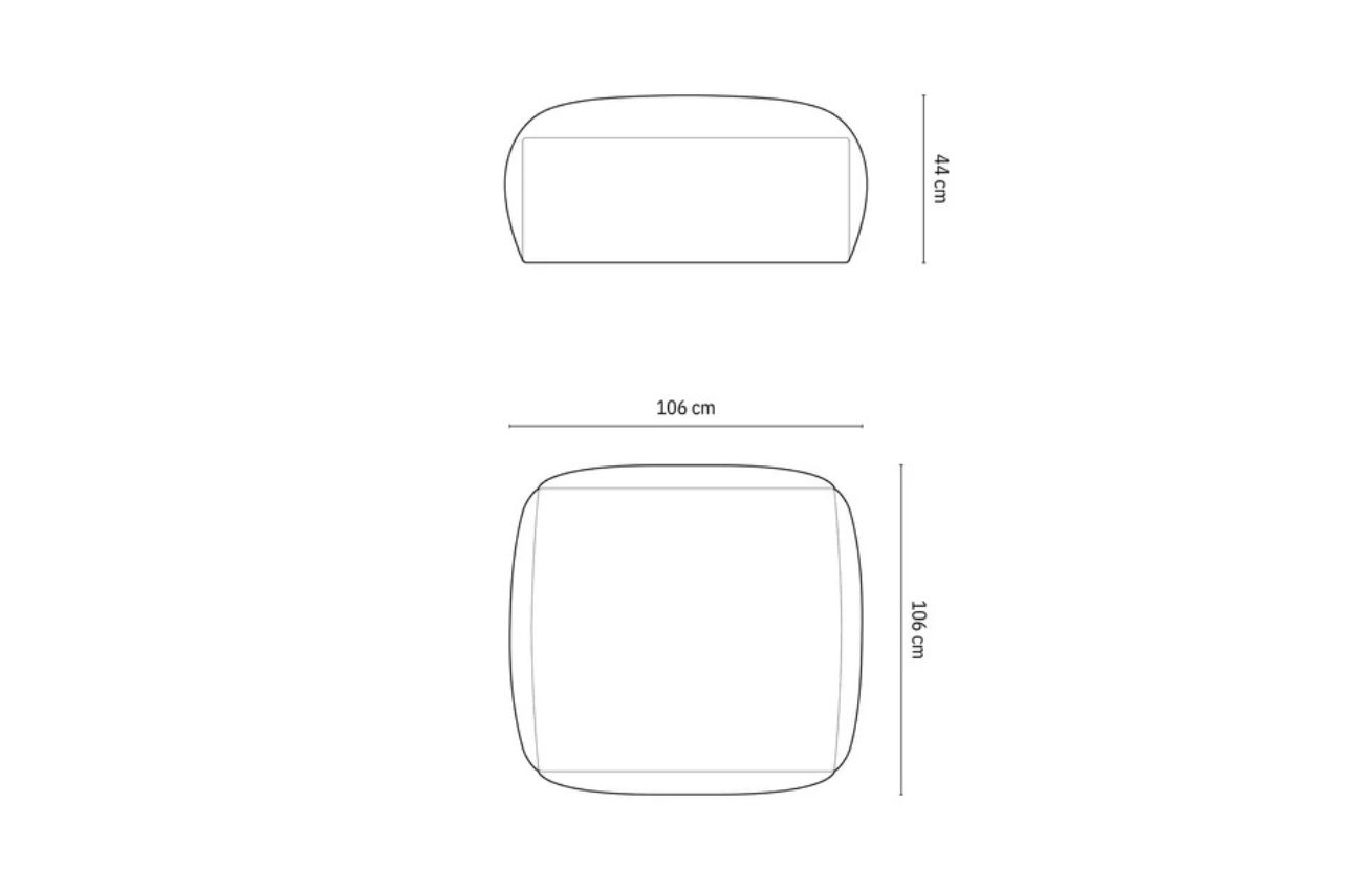 Micadoni Terakotově červená manšestrová podnožka Martina 106 x 106 cm