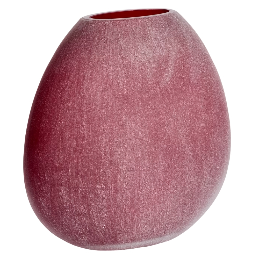 Kave Home Červená skleněná váza Rovena 33