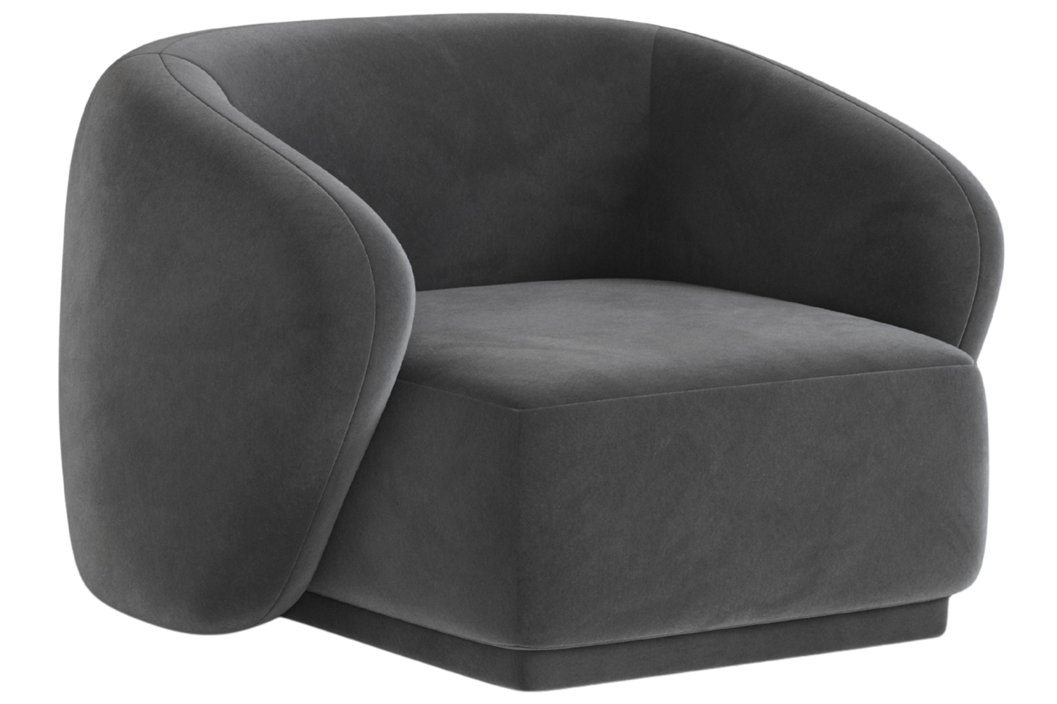 Maison Heritage Tmavě šedé sametové křeslo Jane