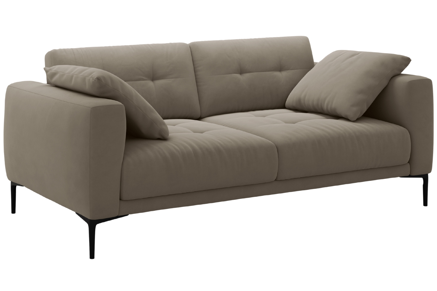 Micadoni Hnědošedá sametová trojmístná pohovka Bemy 200 cm