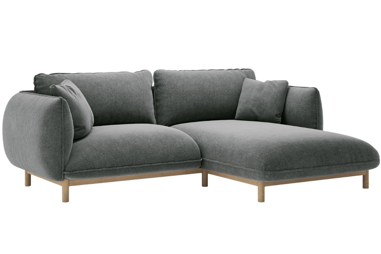 Micadoni Tmavě šedá rohová pohovka Ada 214 cm