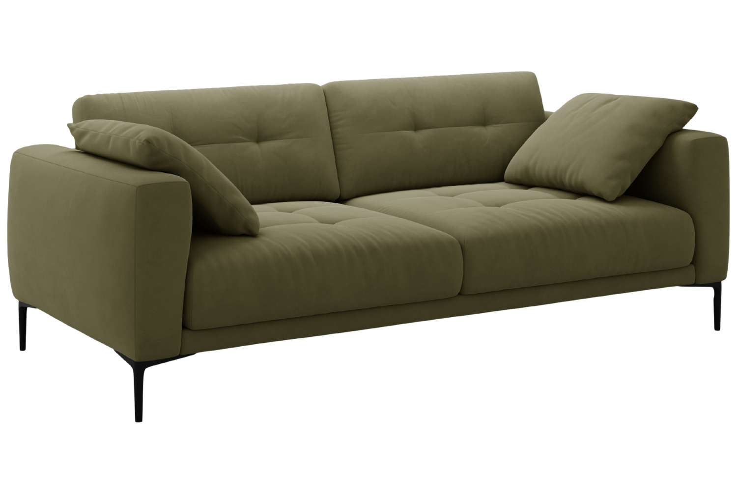 Micadoni Zelená sametová čtyřmístná pohovka Bemy 230 cm