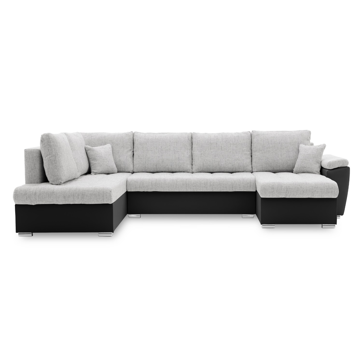 Rozkládací rohová sedací souprava VEGAS 315/190 Levá Šedá/černá