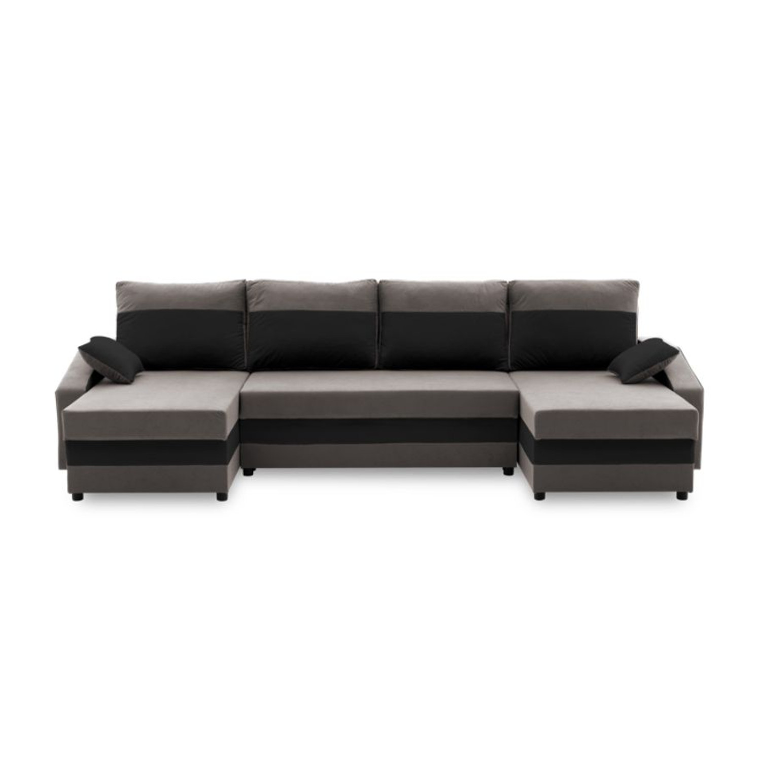 Velká rohová rozkládací sedací souprava SPARTA model 2 Šedá/černá