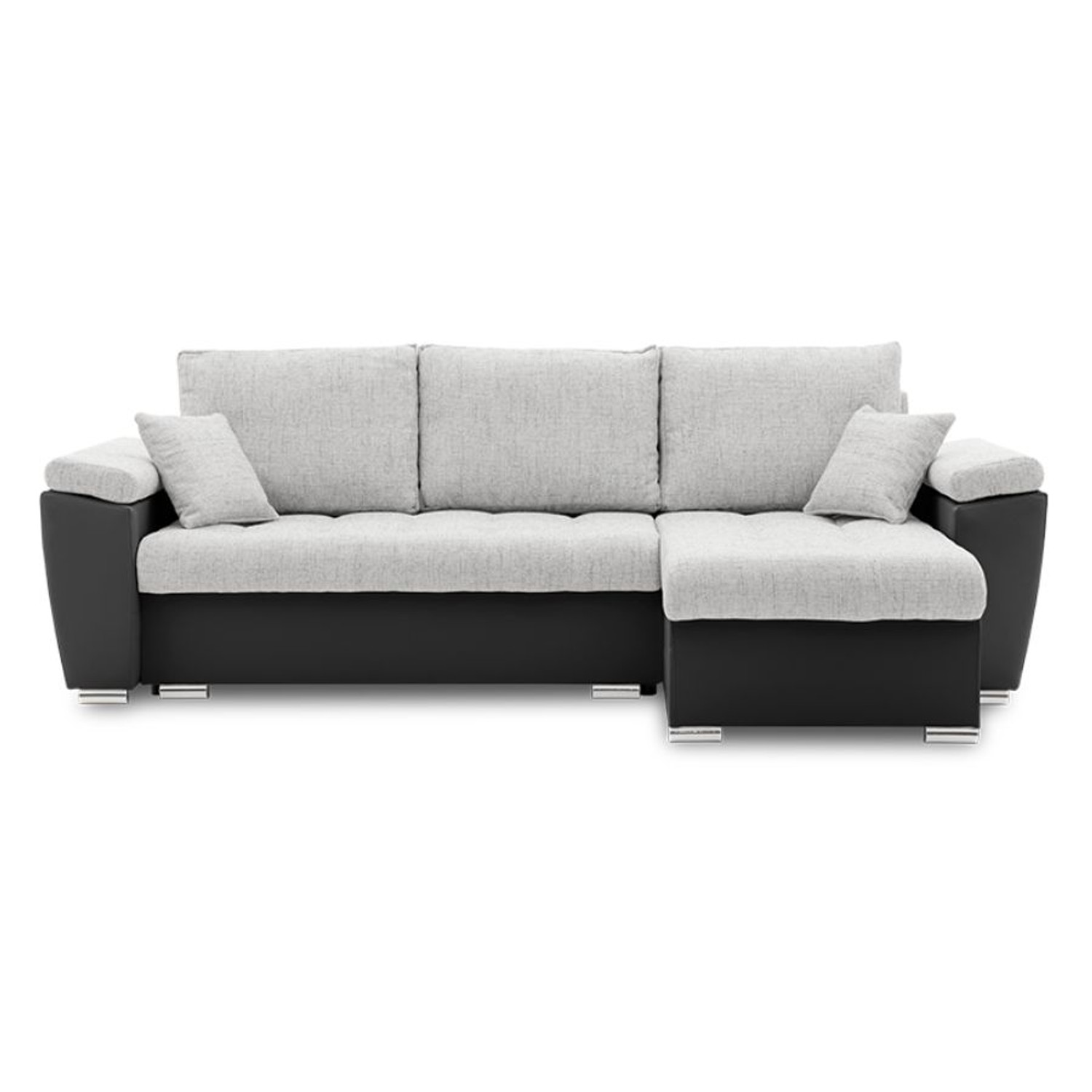 Rozkládací rohová sedací souprava VEGAS 250/160 Pravá Šedá/černá