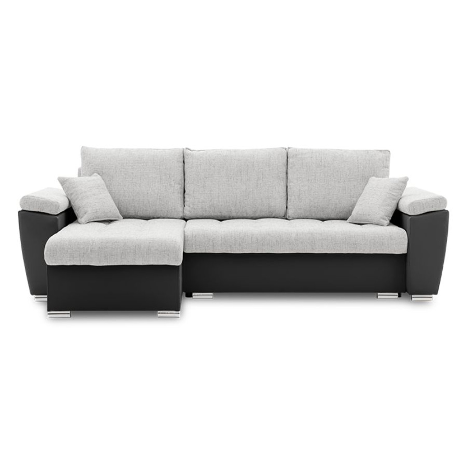 Rozkládací rohová sedací souprava VEGAS 250/160 Levá Šedá/černá