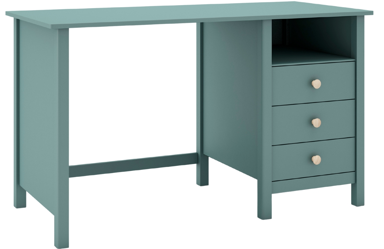 Petrolejově zelený dřevěný psací stůl Marckeric Max 120 x 54 cm