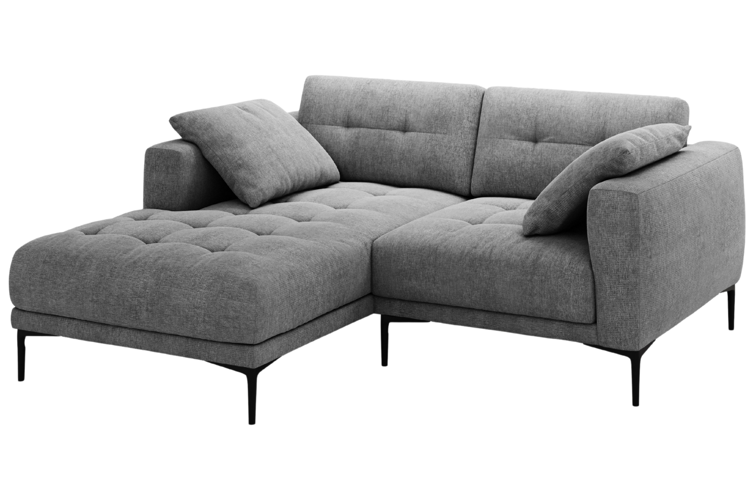 Šedá čalouněná rohová pohovka Micadoni Bemy 205 cm