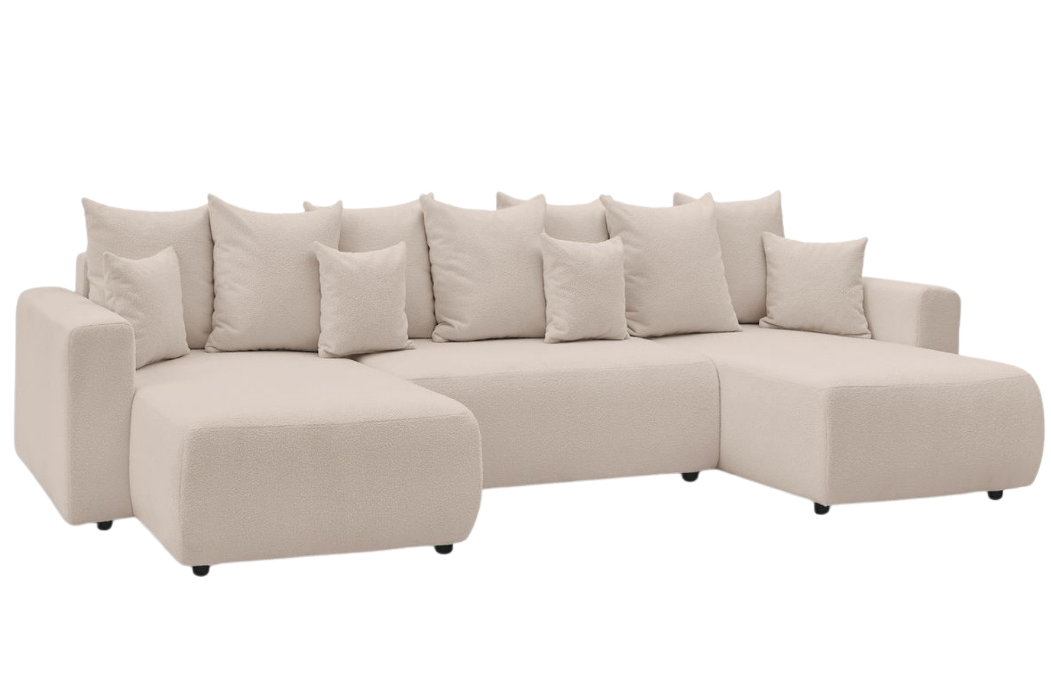 Bobochic Paris Béžová bouclé rohová rozkládací pohovka Envy 386 cm