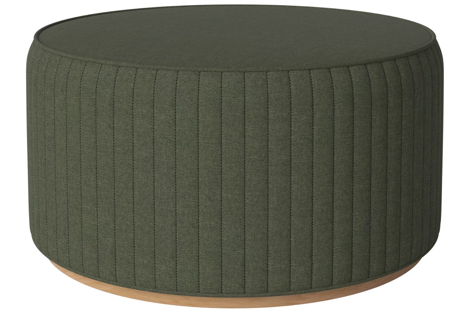 Bolia Tmavě zelený čalouněný taburet Rigato 66 cm s dubovou podstavou