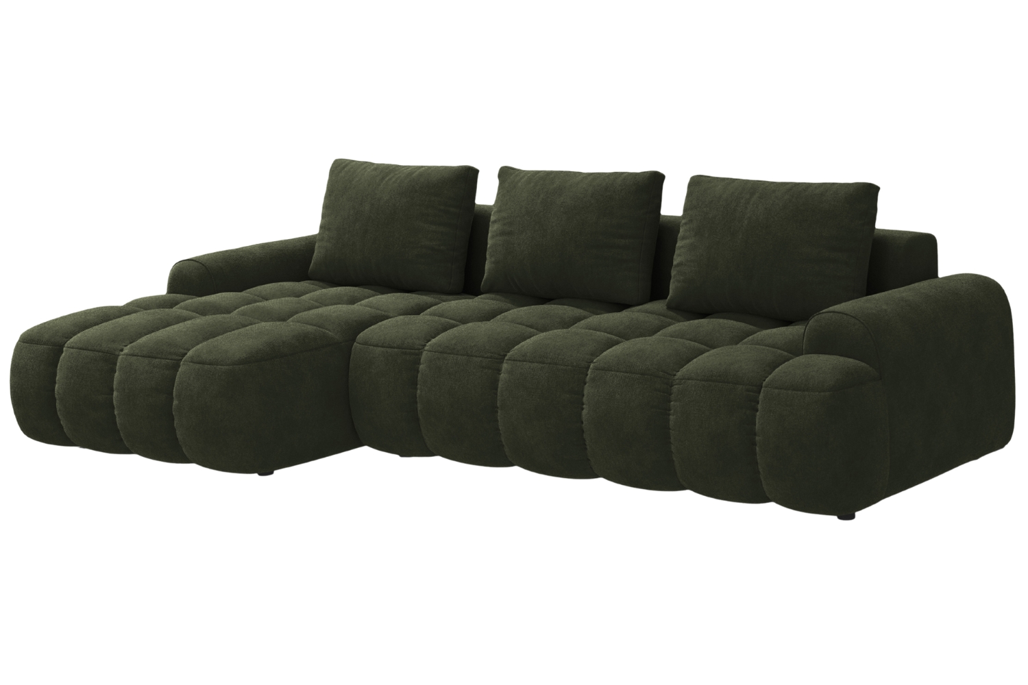 Cosmopolitan Design Zelená sametová rozkládací pohovka Linz 275 cm