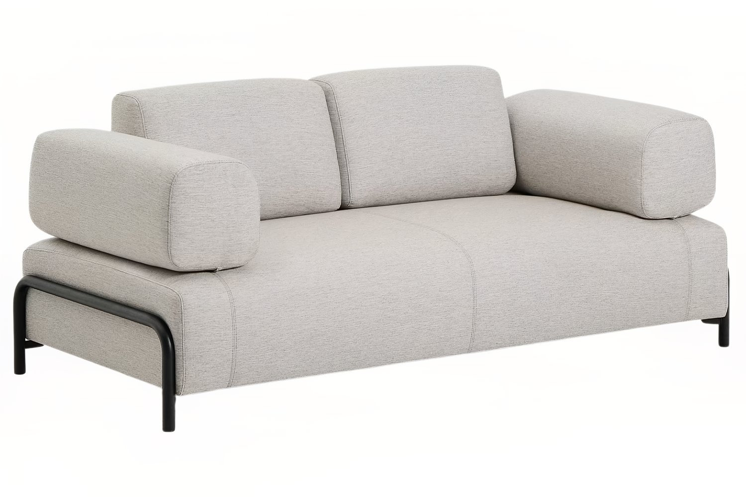 Kave Home Béžovošedá dvoumístná pohovka Compo 200 cm s polštáři