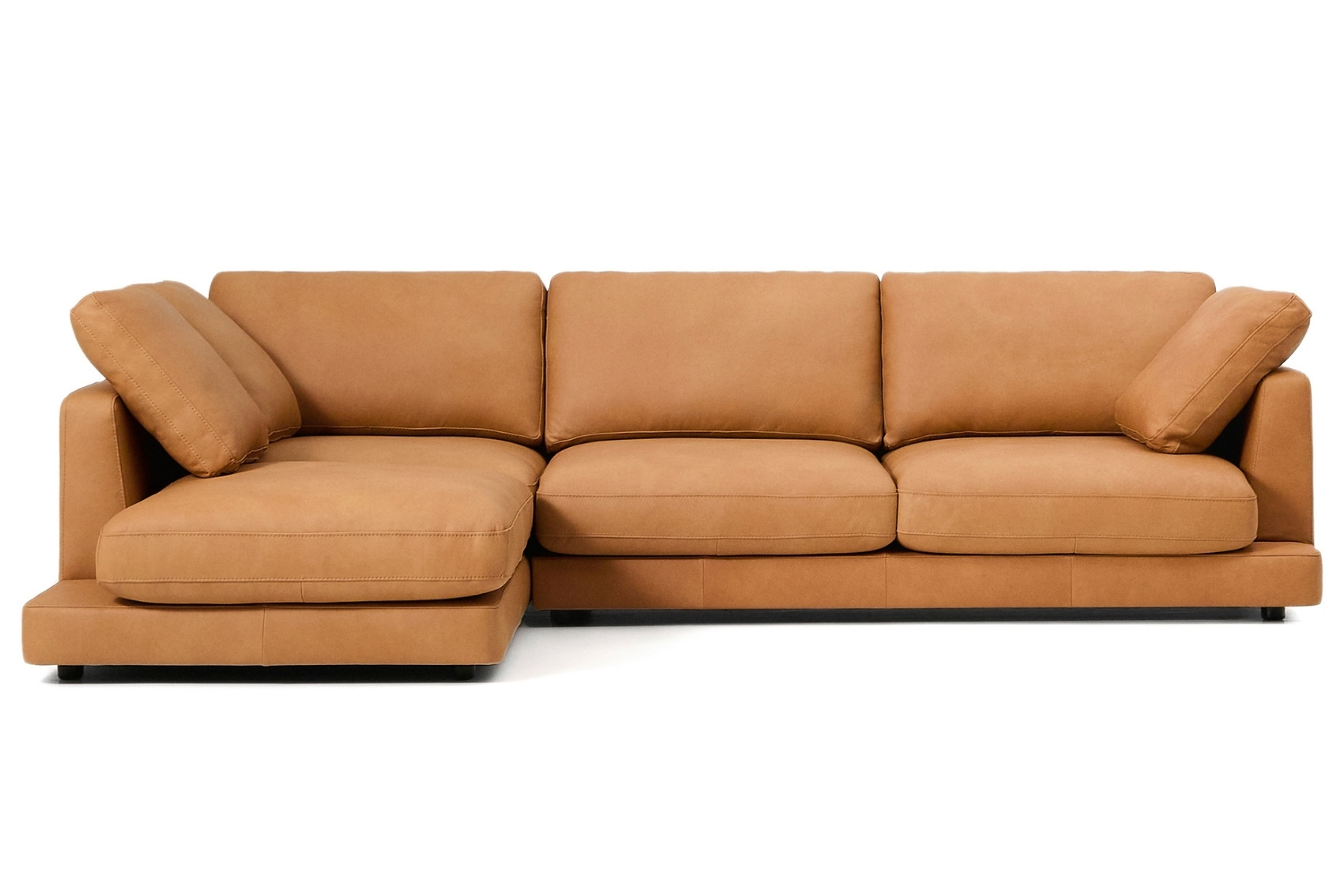 Kave Home Hnědá kožená rohová pohovka Gala 300 cm