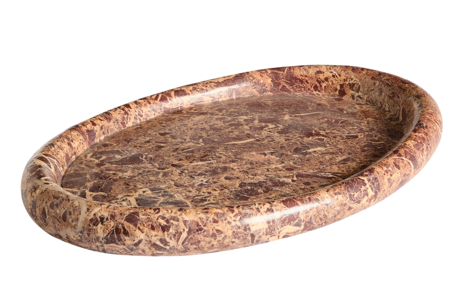 Kave Home Hnědý mramorový tác Lenorel 43 x 28 cm