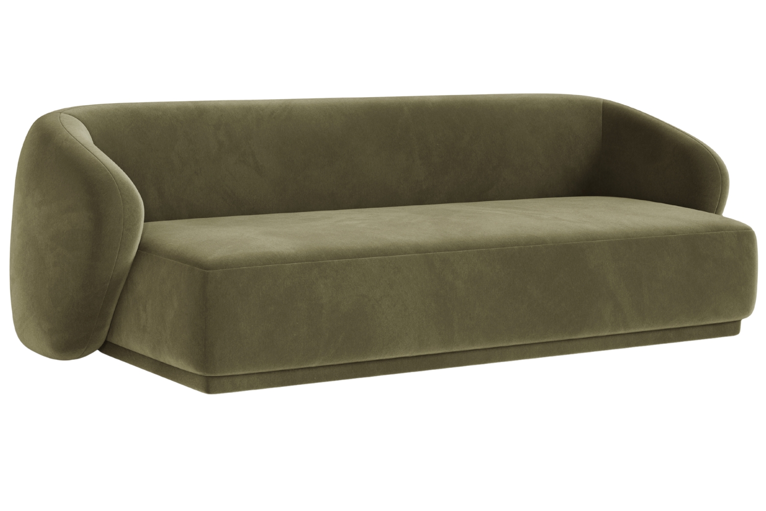 Maison Heritage Zelená sametová trojmístná pohovka Jane 220 cm