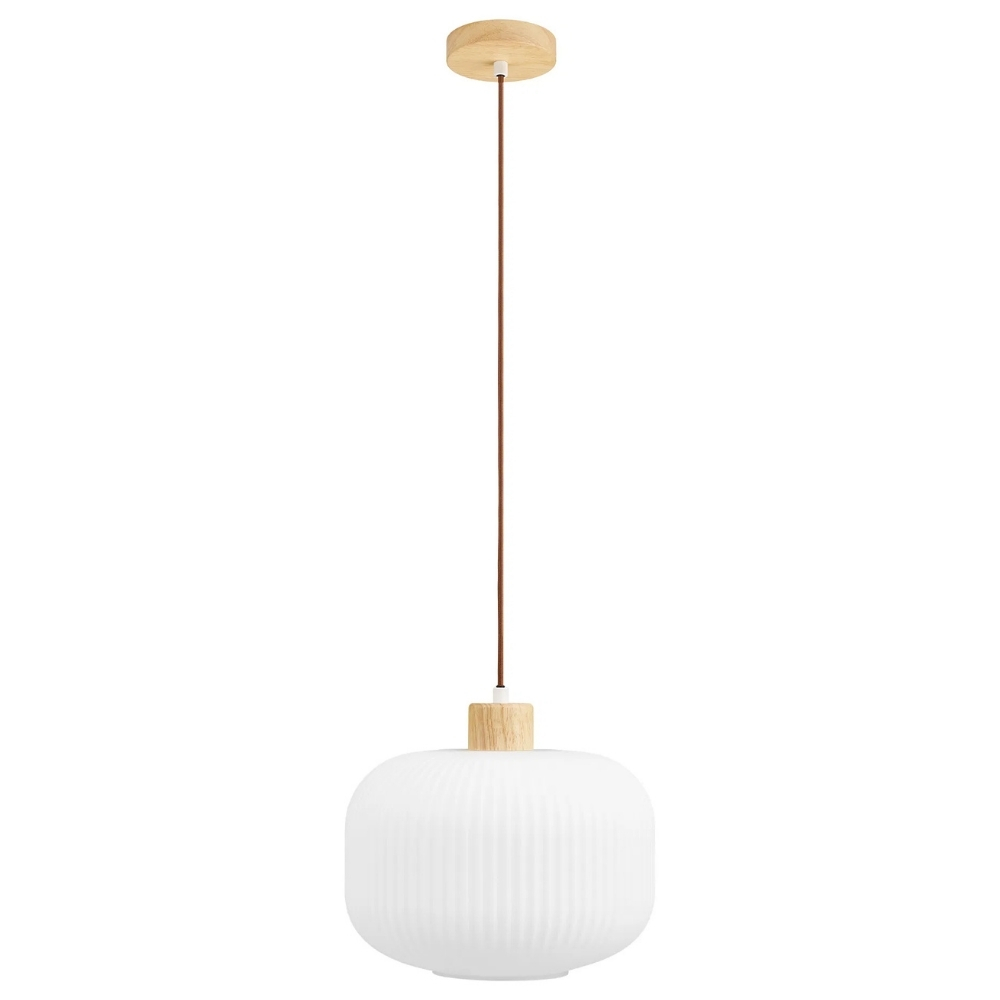 Nordic Living Bílé skleněné závěsné světlo Argallo 30 cm