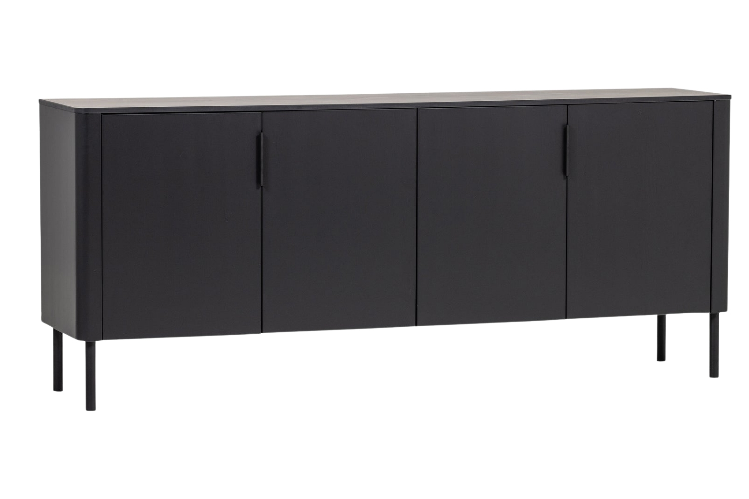 WOOOD Černá dřevěná komoda Gunnar 201 x 44 cm