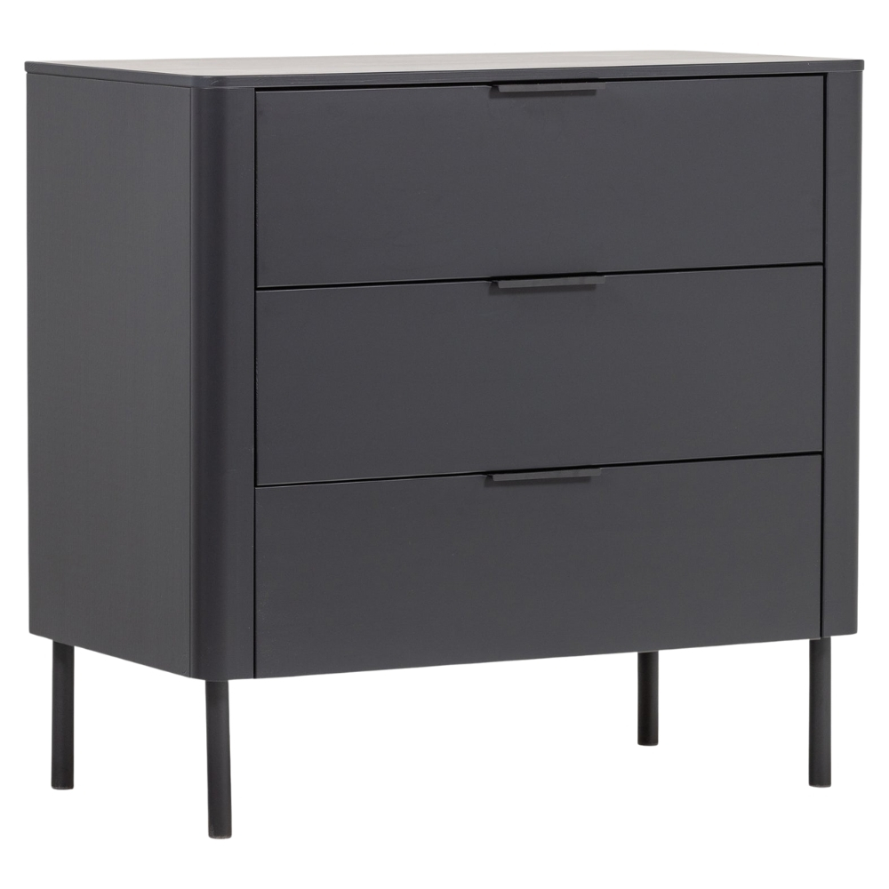 WOOOD Černá dřevěná komoda Gunnar 94 x 52 cm