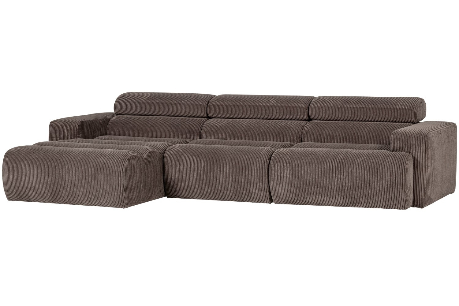 WOOOD Šedohnědá manšestrová rohová pohovka Novi 300 cm