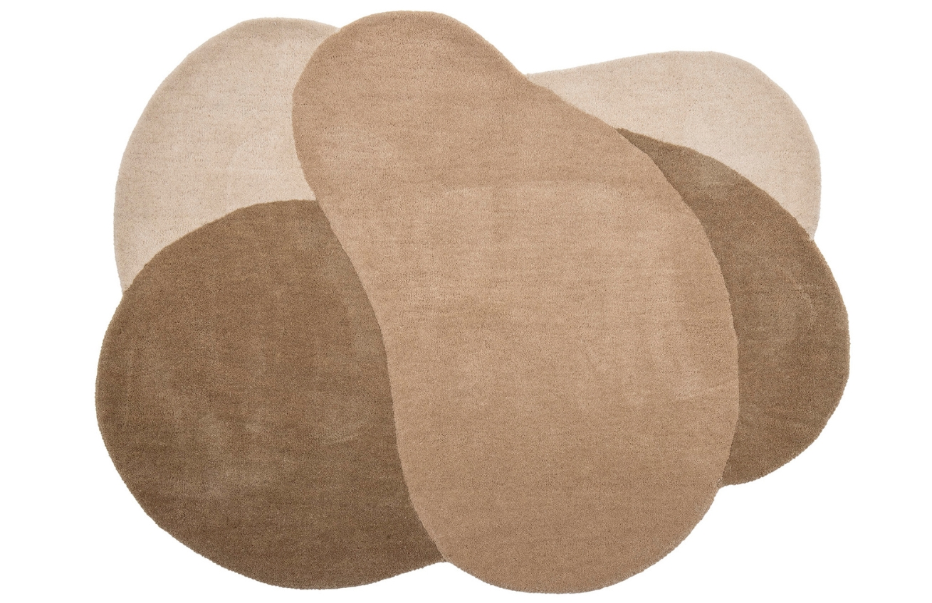 Bloomingville Hnědý vlněný koberec Denton 110 x 140 cm