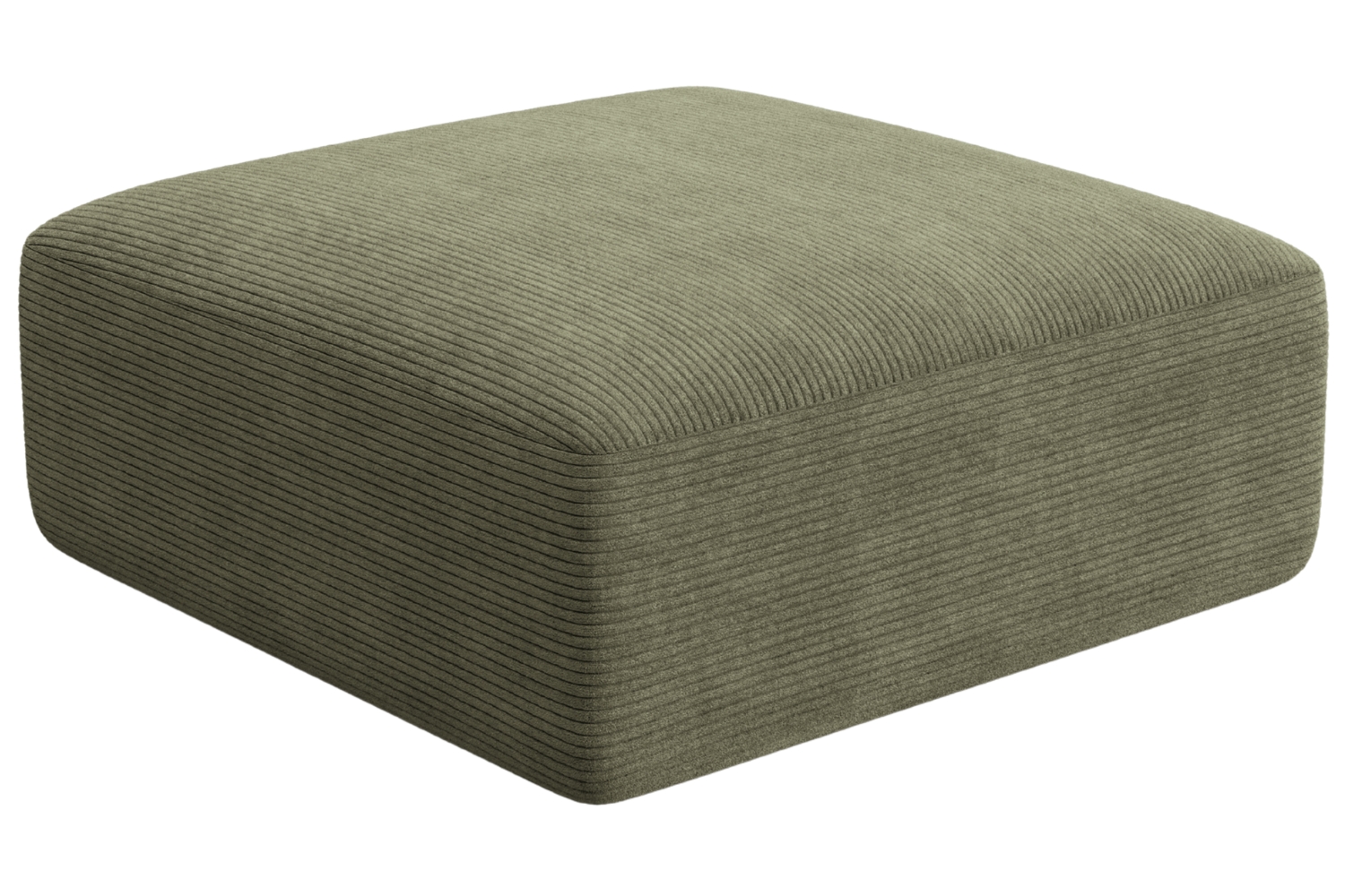 Cosmopolitan Design Zelená manšestrová podnožka Campi 90 x 90 cm