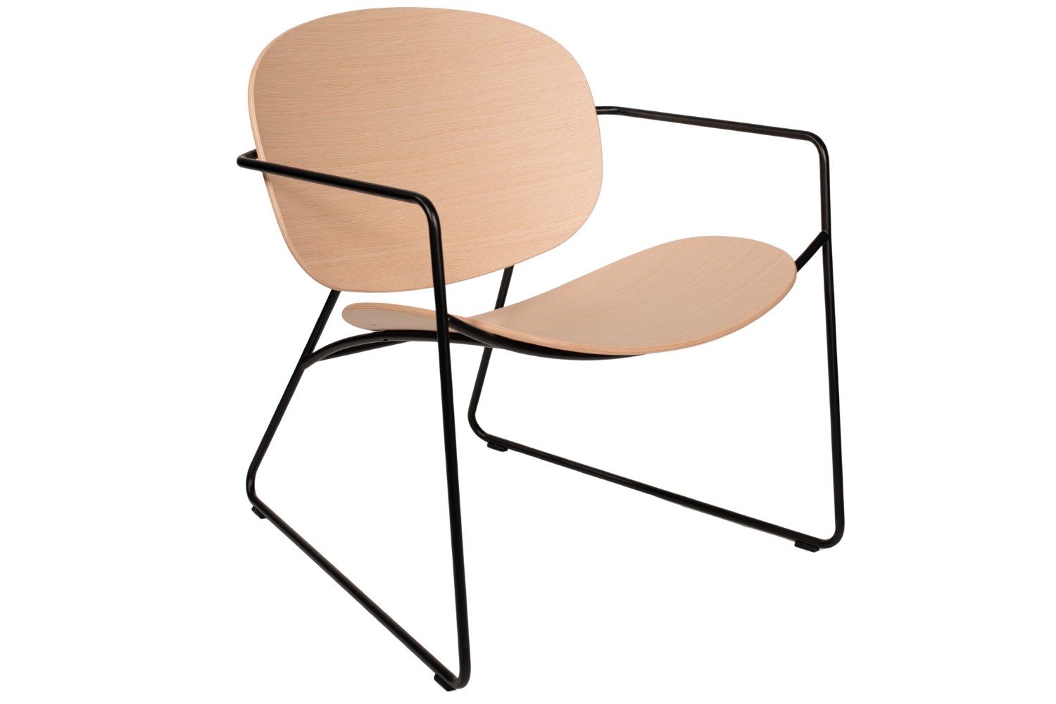 Infiniti Dubové lounge křeslo Tondina s černou podnoží