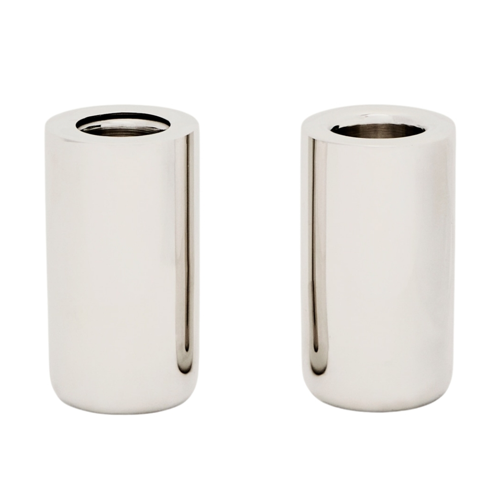 Kave Home Set dvou nerezových svícnů Nirela 7 cm