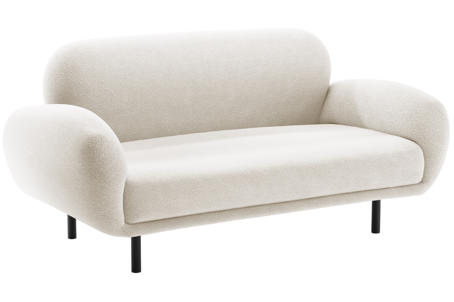 Micadoni Bílá bouclé dvoumístná pohovka Poppy 148 cm