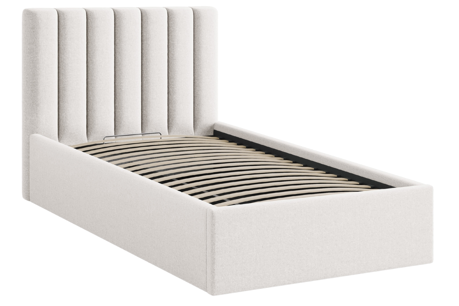 Micadoni Světle béžová postel Allison 90 x 200 cm s úložným prostorem