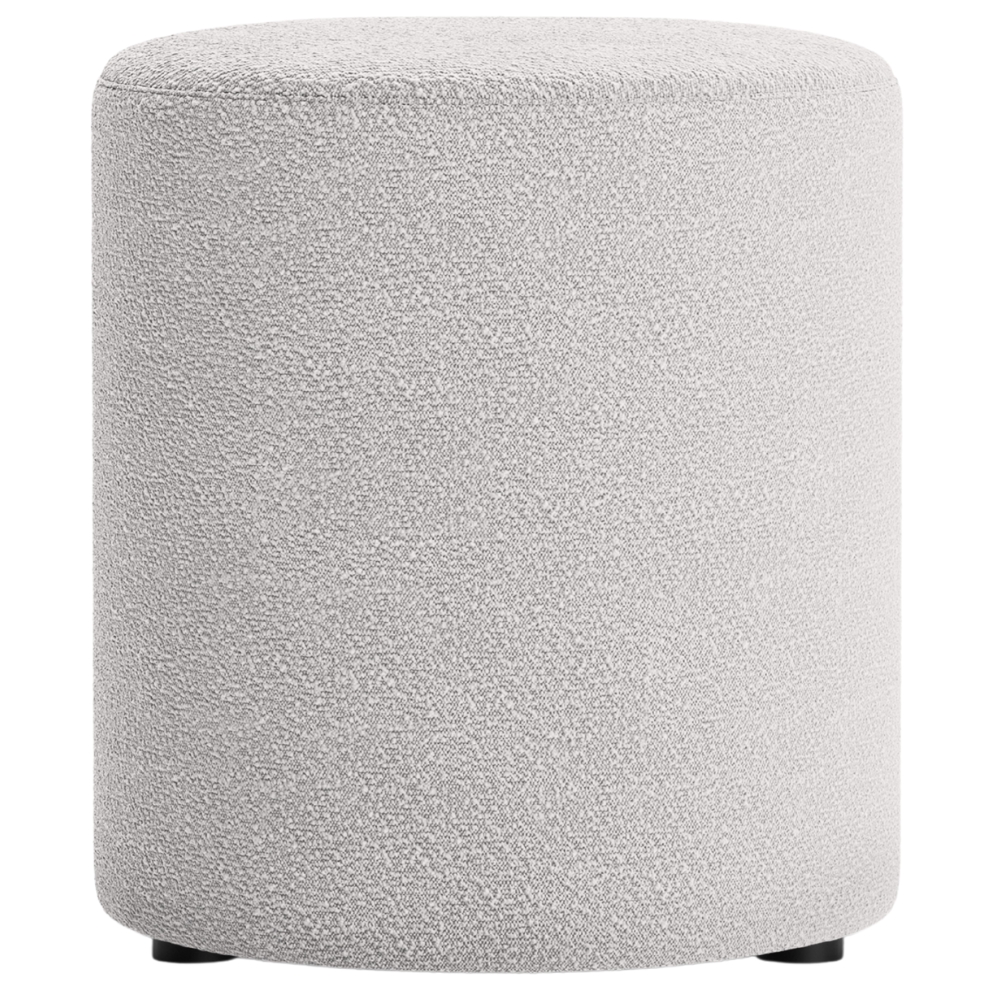 Micadoni Světle šedý bouclé taburet Dia 40 cm