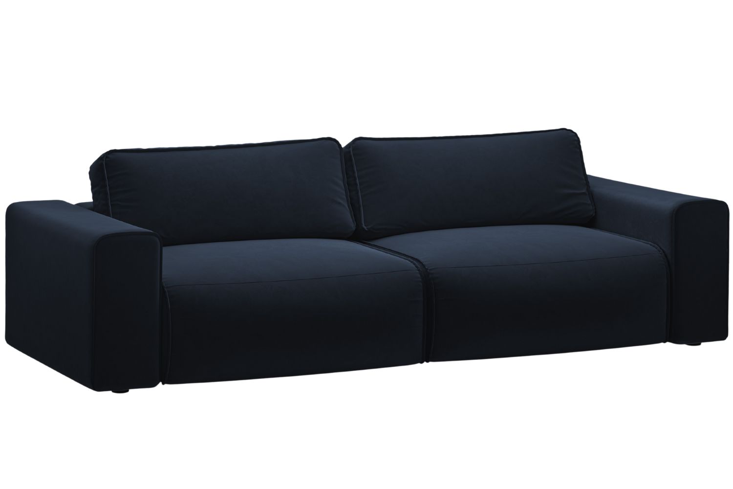 Micadoni Tmavě modrá sametová rozkládací pohovka Victor 246 cm