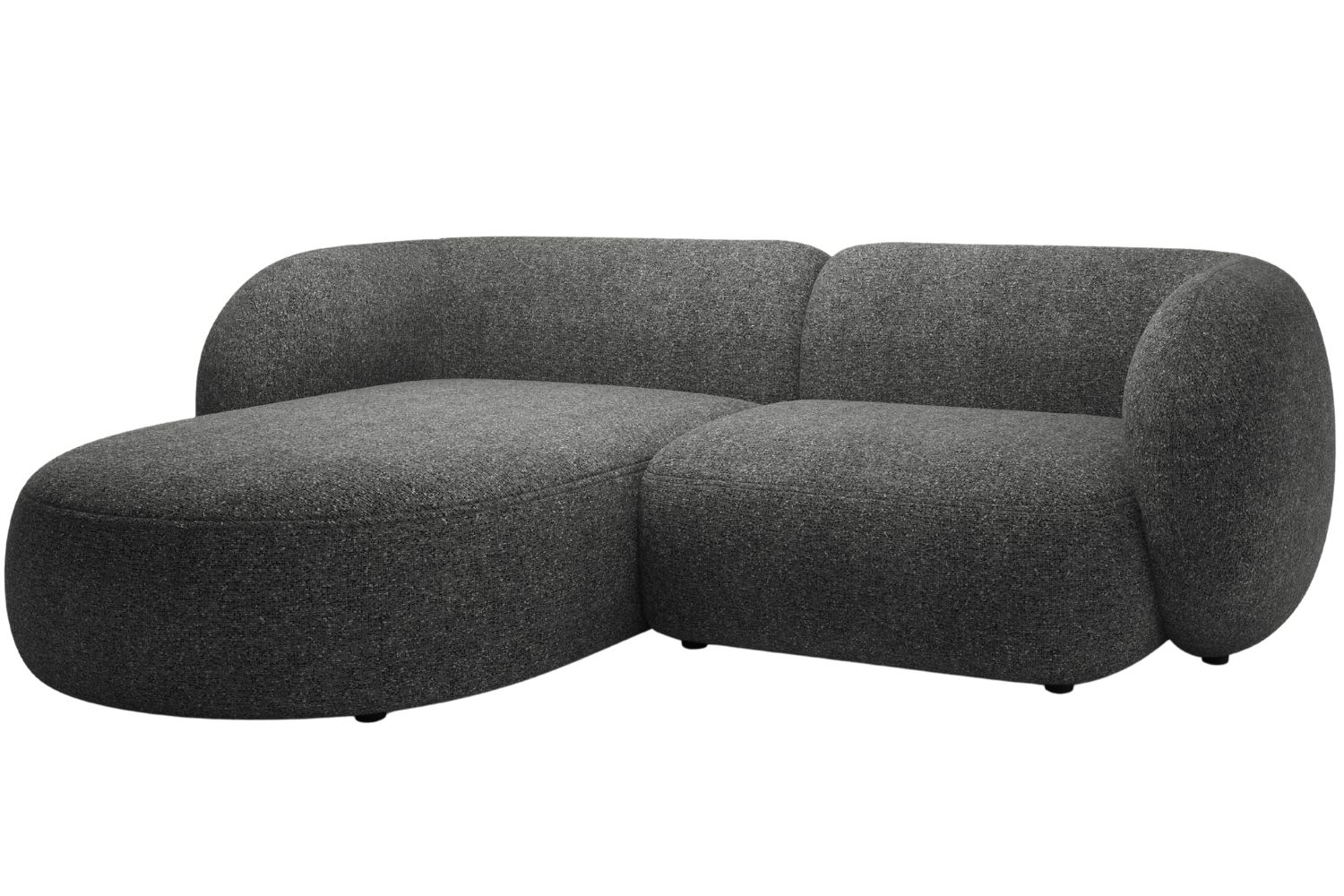 Micadoni Tmavě šedá rohová pohovka Kate 255 cm