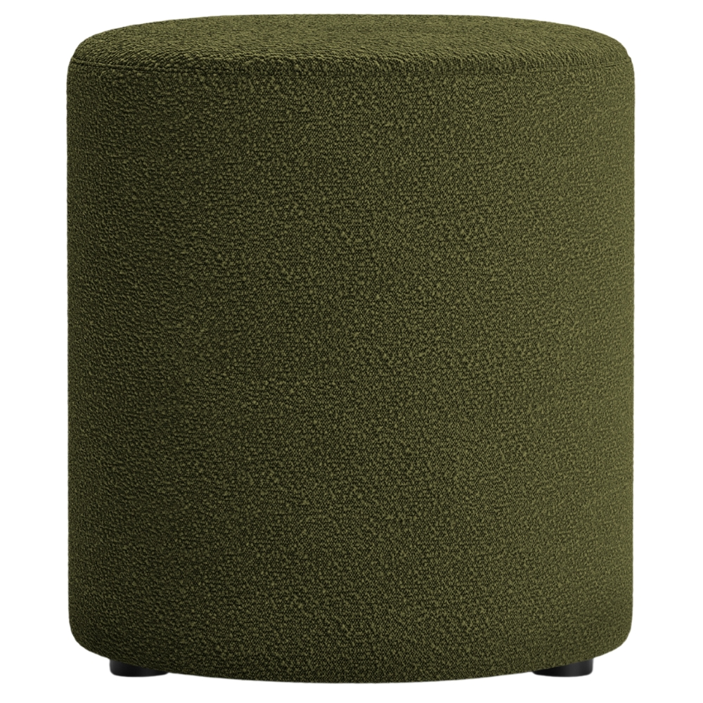 Micadoni Tmavě zelený bouclé taburet Dia 40 cm