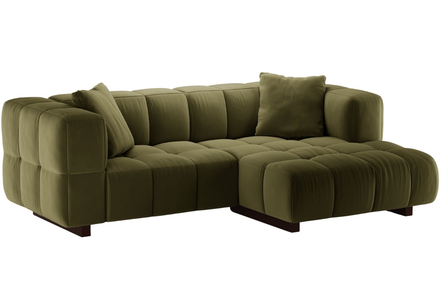 Micadoni Zelená sametová rozkládací pohovka Puma 260 cm