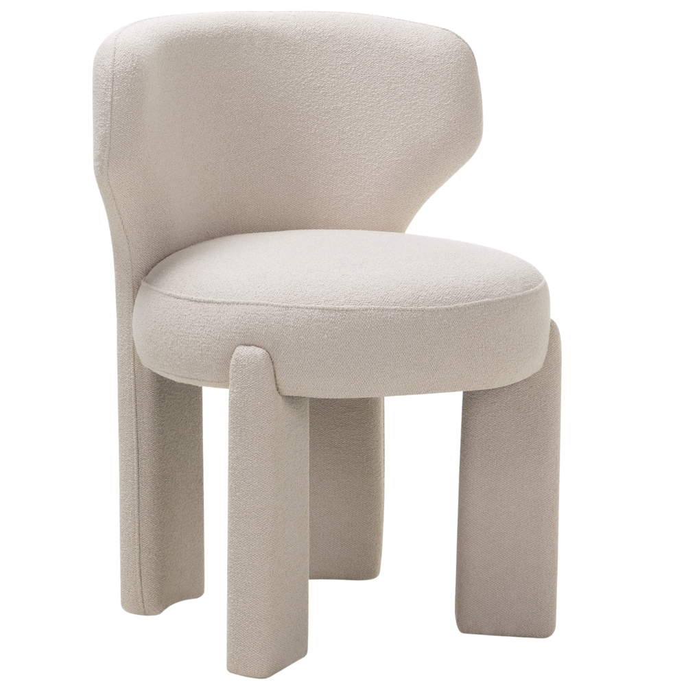 Nova Nook Krémové bílá bouclé jídelní židle Selen