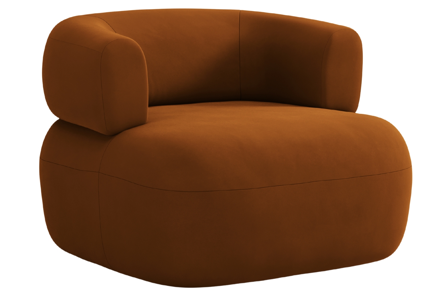 Windsor & Co Terakotově oranžové sametové křeslo Aldrin