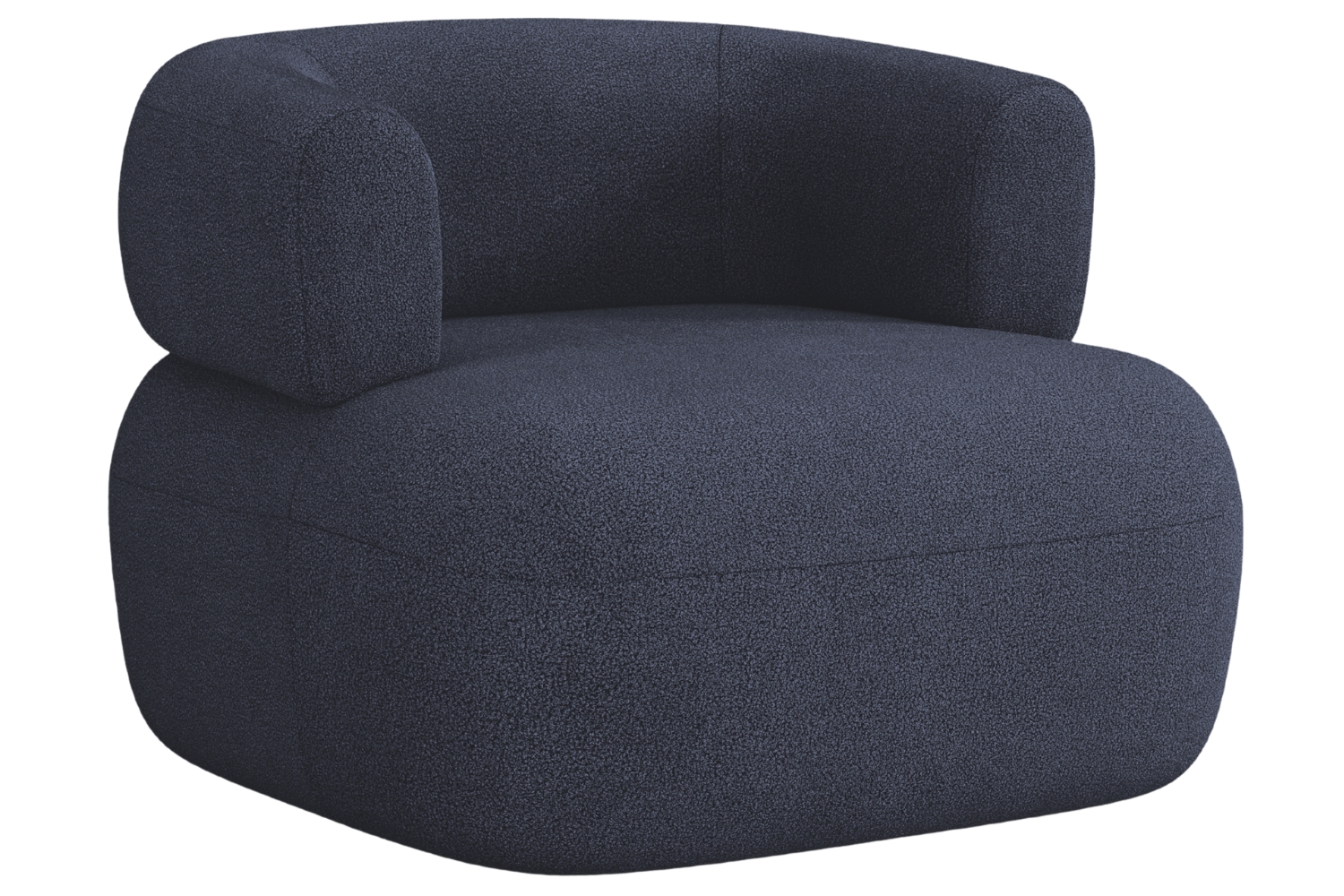 Windsor & Co Tmavě modré bouclé křeslo Aldrin