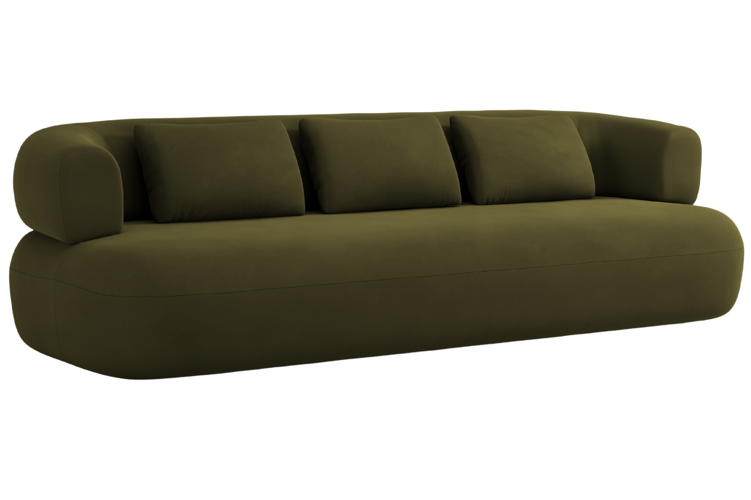 Windsor & Co Zelená sametová čtyřmístná pohovka Aldrin 226 cm