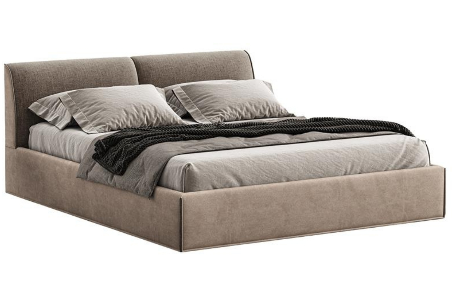 Woodsoft Hnědá dvoulůžková postel Novara 180 x 200 cm