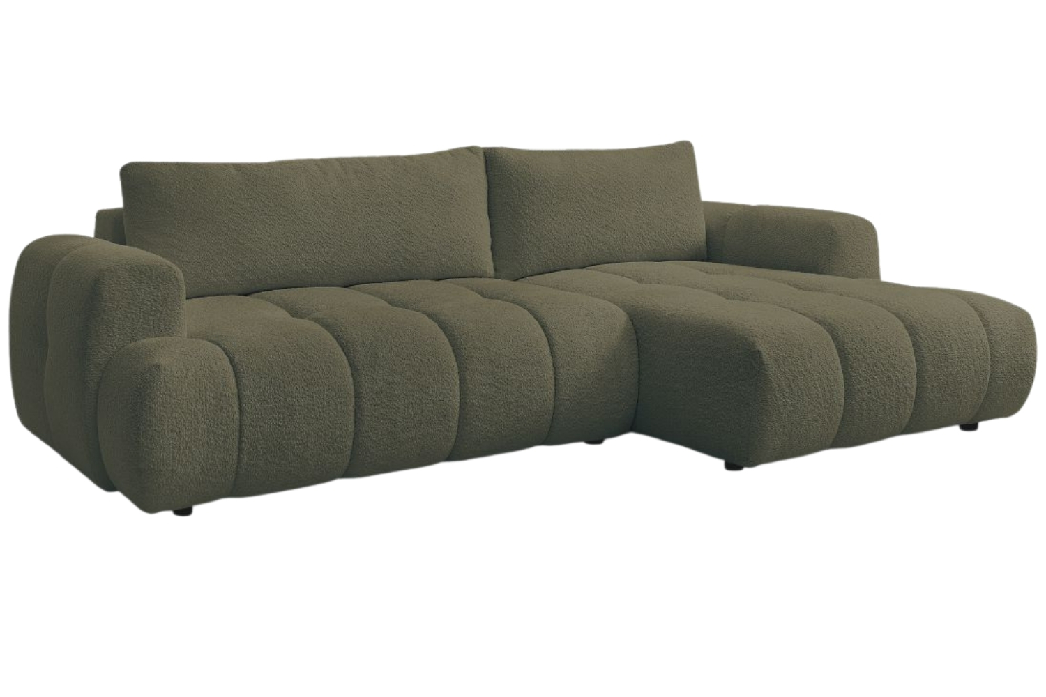 Bobochic Paris Zelená bouclé rozkládací pohovka Fuji 292 cm