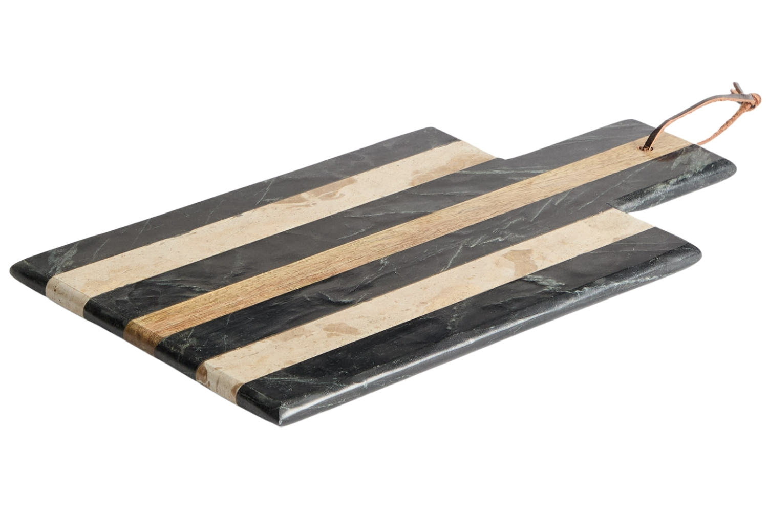 Kave Home Béžovo-černé mramorové servírovací prkénko Surne 40 x 23 cm