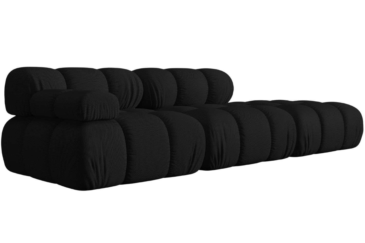 Micadoni Černá čtyřmístná pohovka Bellis 282 cm