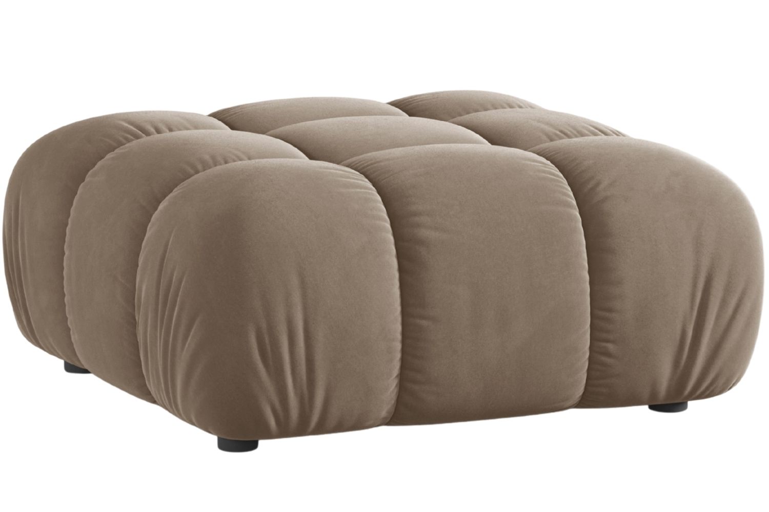 Micadoni Tmavě béžová sametová podnožka Bellis 94 x 94 cm