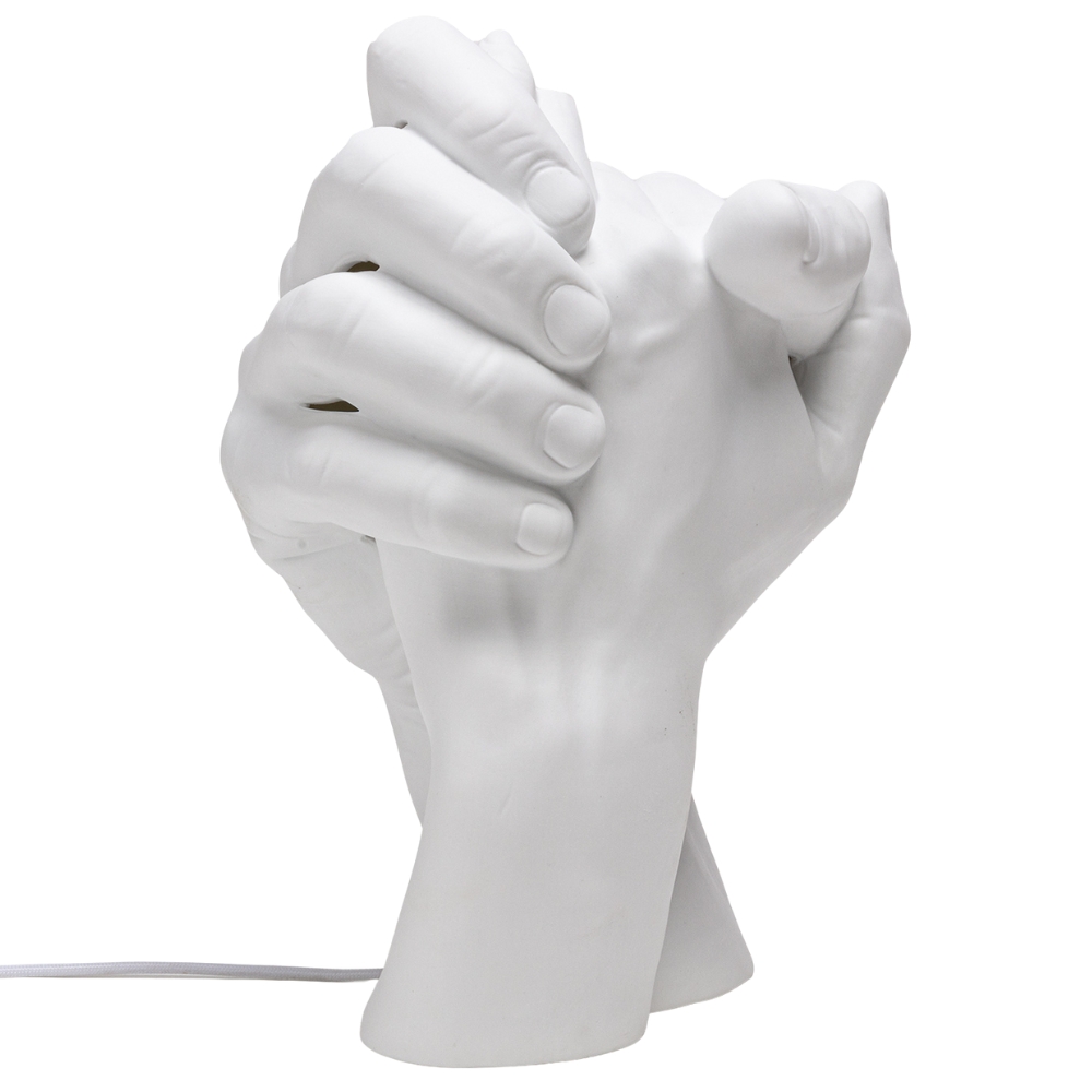 Seletti Bílá porcelánová stolní lampa With Me