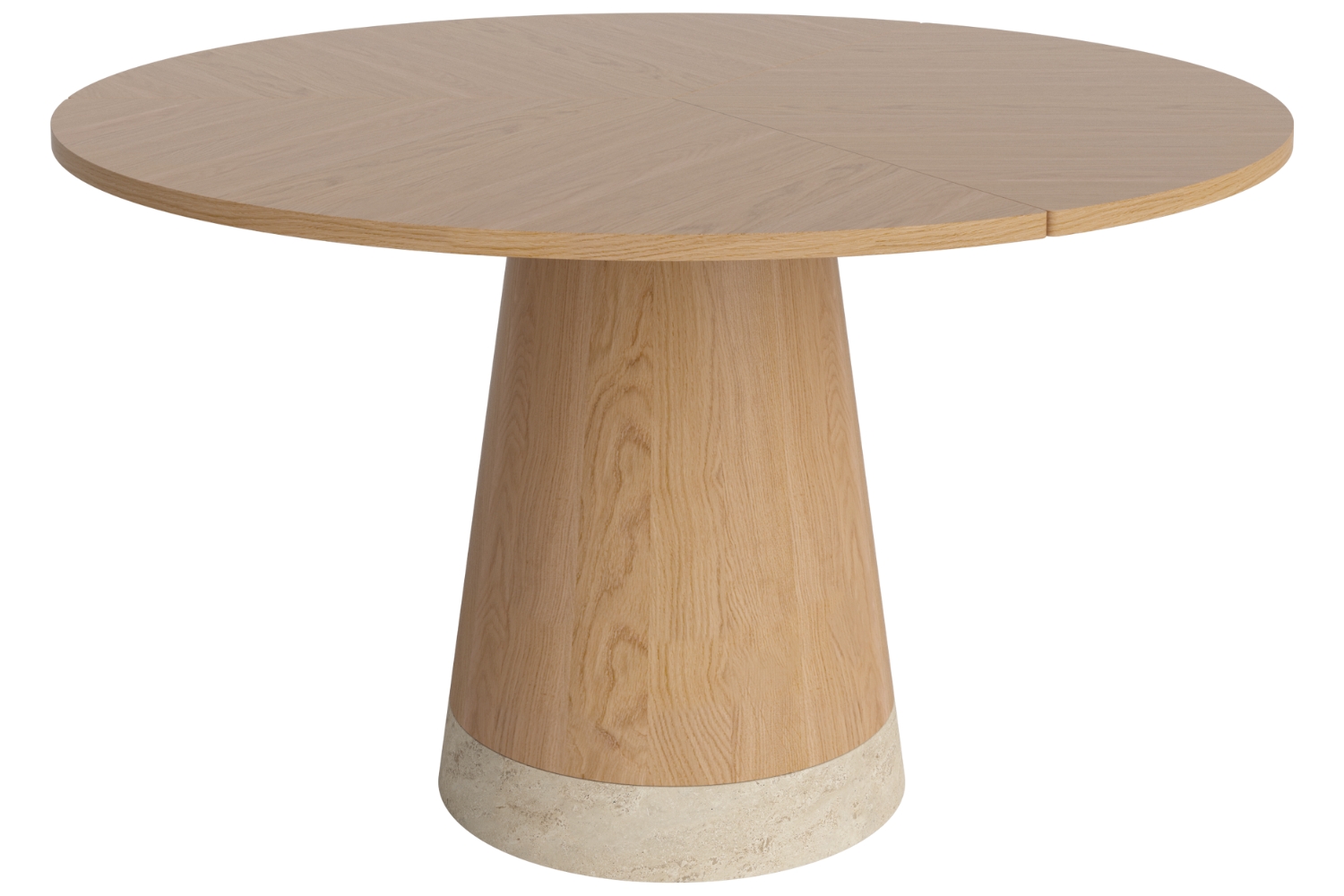 Bolia Dubový jídelní stůl Piro 125 cm s travertinovou podnoží