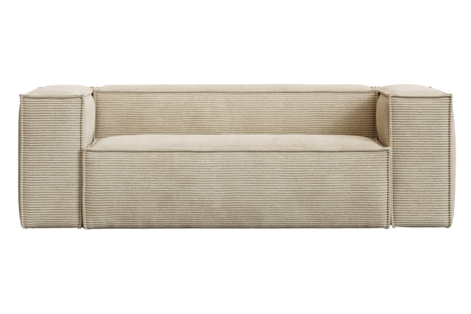 Kave Home Béžová manšestrová pohovka Blok 210 cm