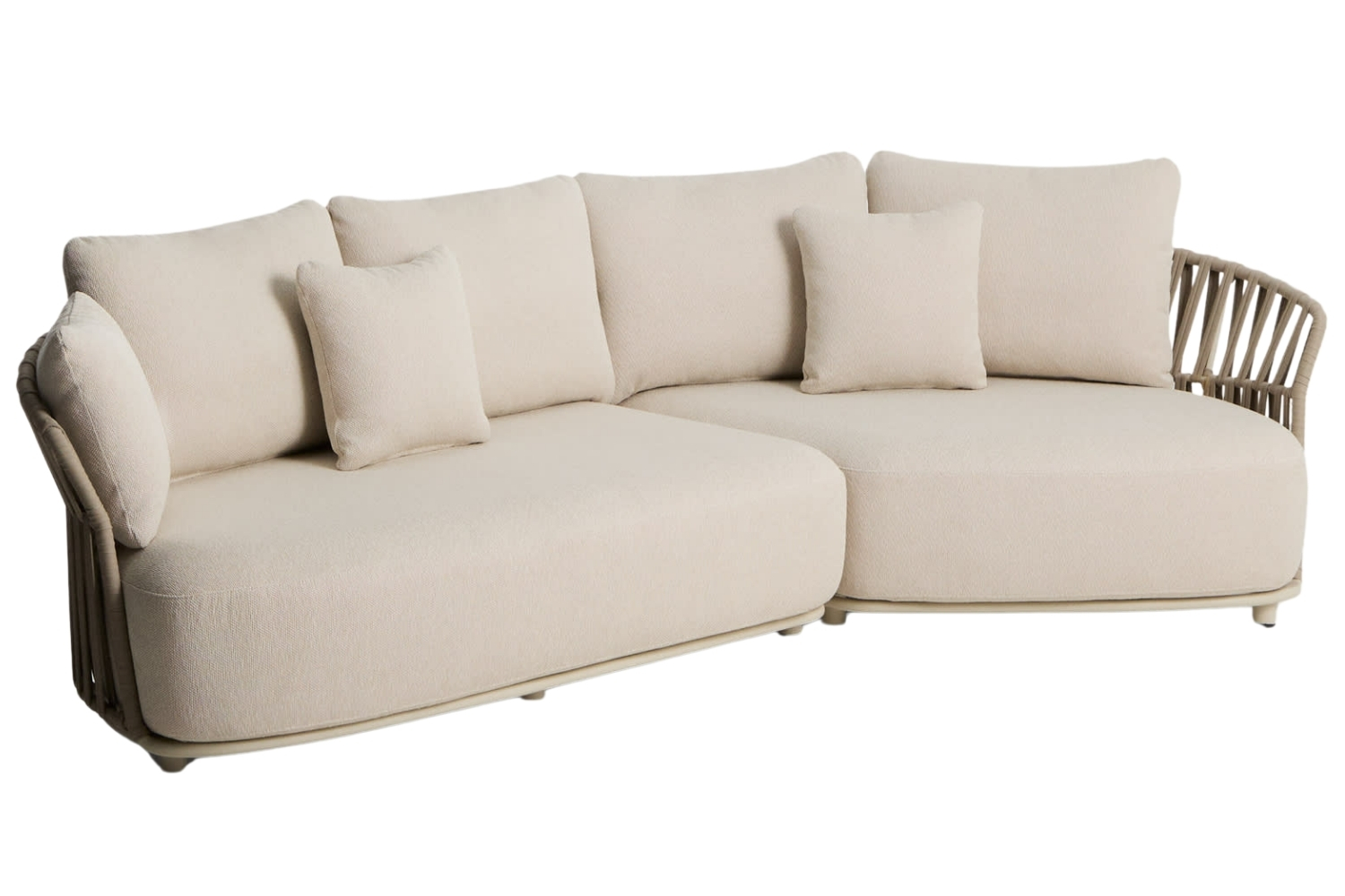 Kave Home Béžová zahradní pohovka Osani 274 cm s výpletem