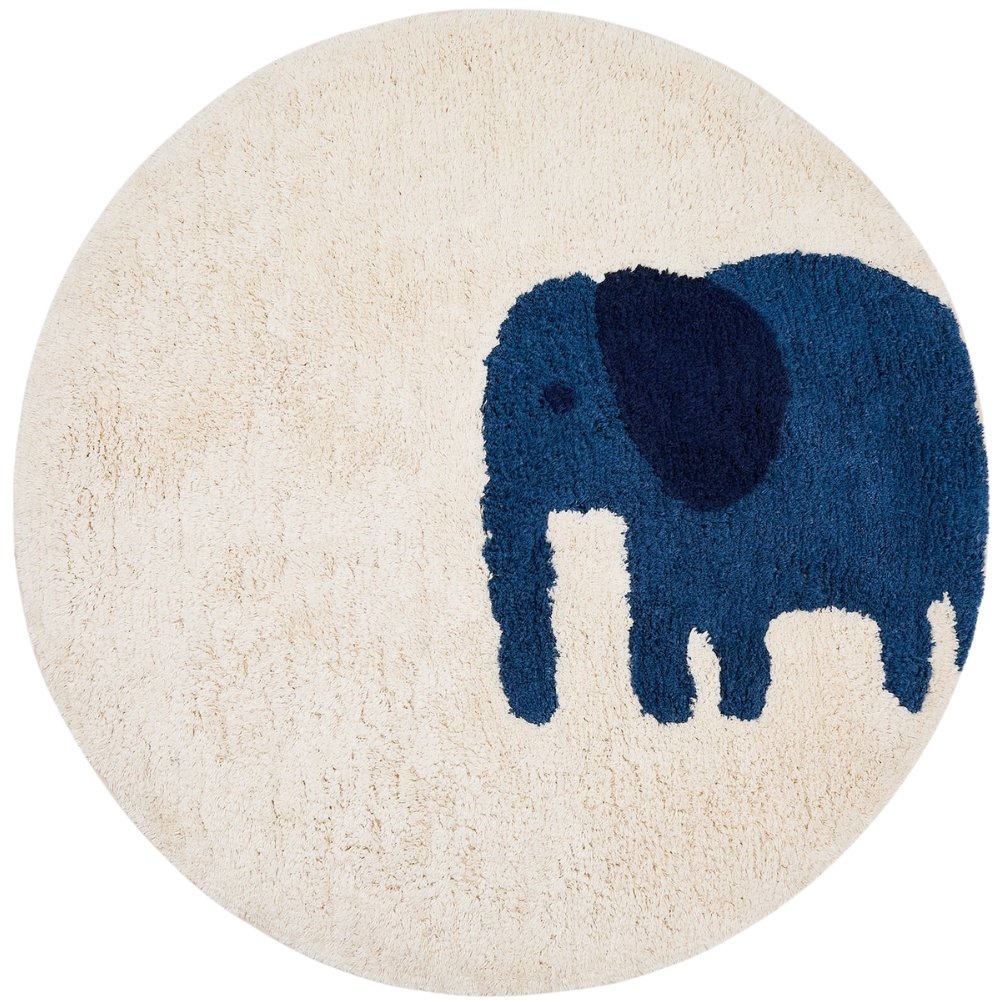 Kave Home Béžový koberec se slonem Tandani Ø 100 cm