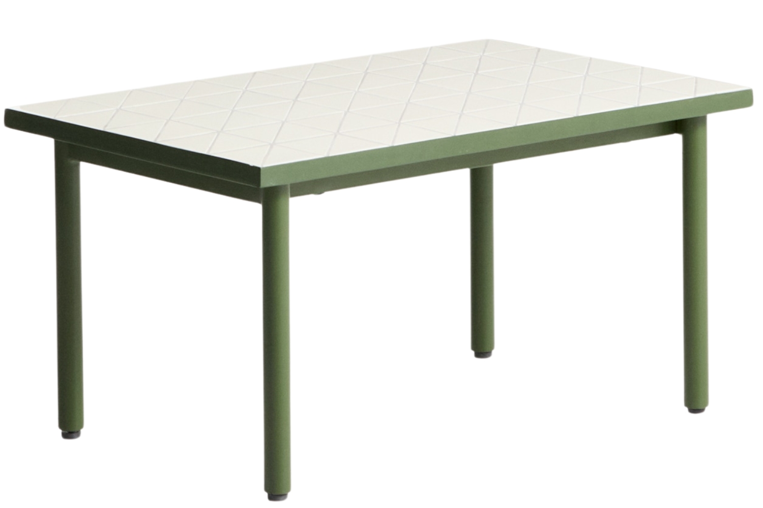 Kave Home Bílo-zelený zahradní stolek Maurina 81 x 51 cm